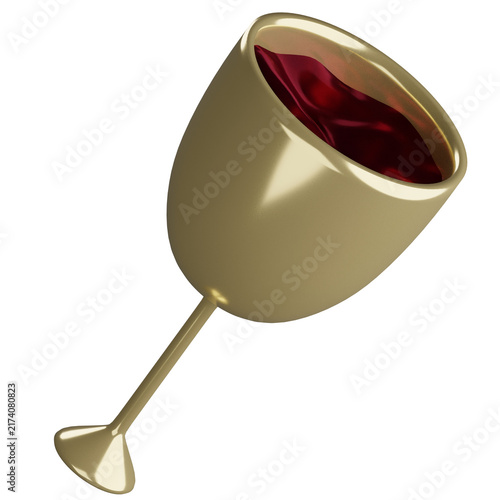 3D Icon Wineglass with soft color and simple object