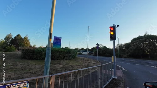 13th July  2025. Street and Road View of Historical Swindon City of Southwest England United Kingdom. Footage Was Captured With Car Mounted Camera During Bright Sunny Day of Hot Summer over UK