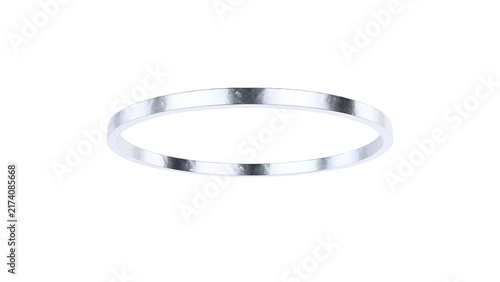 Reflective silver metal circular ring appears as an isolated cutout with a smooth chrome finish and transparent background