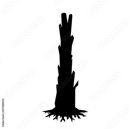 Canvastavla Dead Tree Silhouette with Exposed Roots Graphic Design