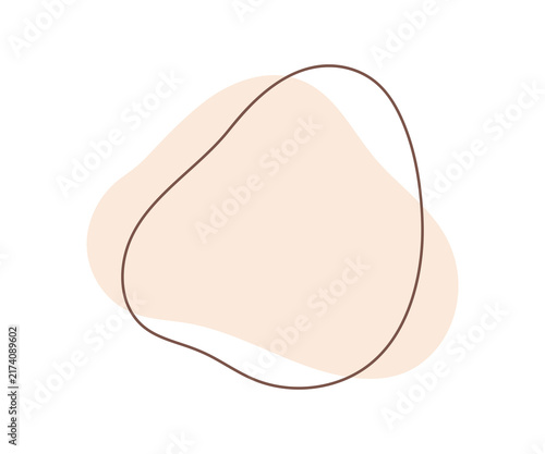 Organic fluid shape, abstract soft geometric form, modern minimal natural design element for creative decoration and artistic composition, flat illustration isolated on white background.
