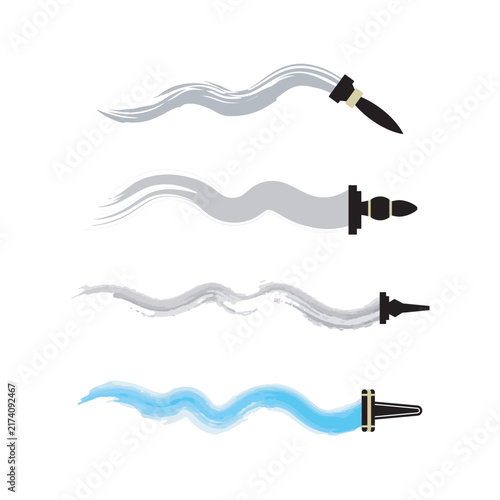 Paint Brush Stroke Motion Trail Vector Elements