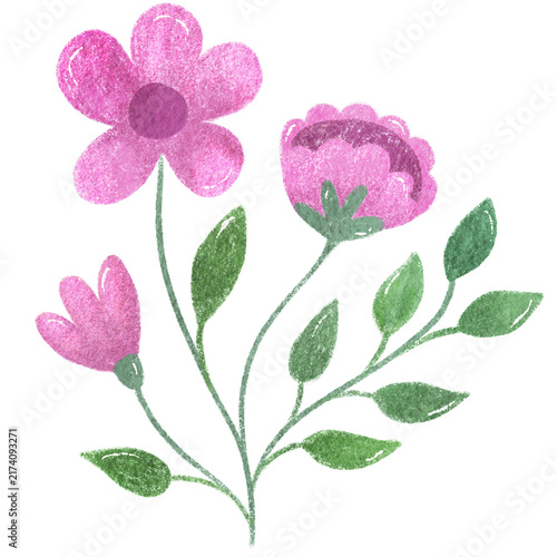 Flower Clip Art | Oil Pastel