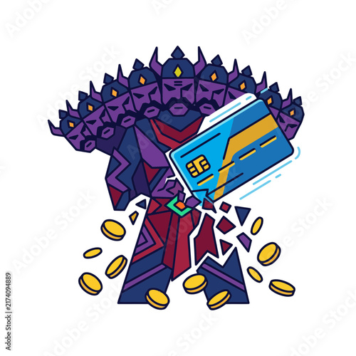 Diwali festival themed vector with credit card and coins bursting from tree