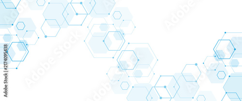 Vector digital science network geometric hexagonal dots and lines elements medical png technology illustration abstract background