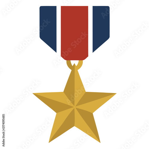 Foto Military Valor Star Decoration Graphic Highlighting Heroic Service Award, Armed