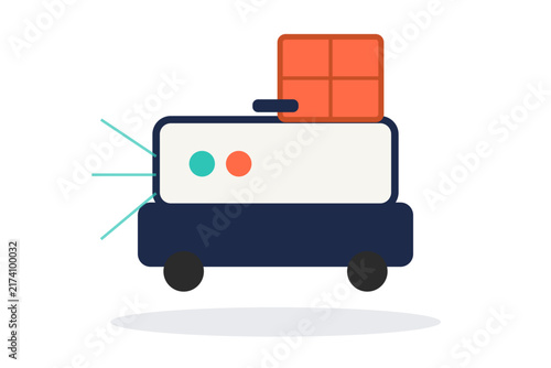 Automated guided warehouse robot icon