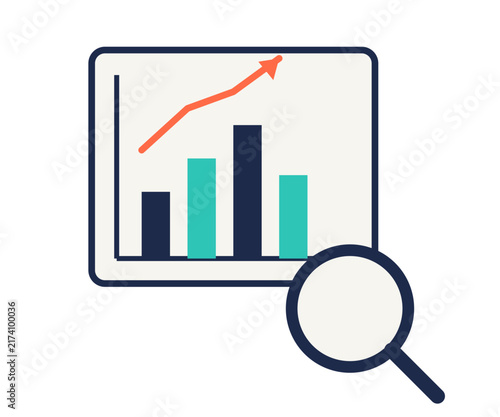 Supply chain analytics and data icon