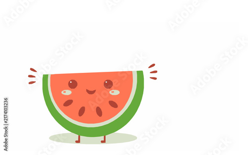 Cute Watermelon Slice – Cute Children's Cartoon Vector Illustration Icon for Kids Books, Nursery Decor, Apps, Stickers, Prints & Educational Design