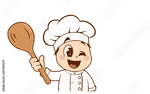 Friendly Chef Character – Cute Children's Cartoon Vector Illustration Icon for Kids Books, Nursery Decor, Apps, Stickers, Prints & Educational Design