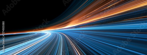 Abstract light streak motion background with fast speed curve elements