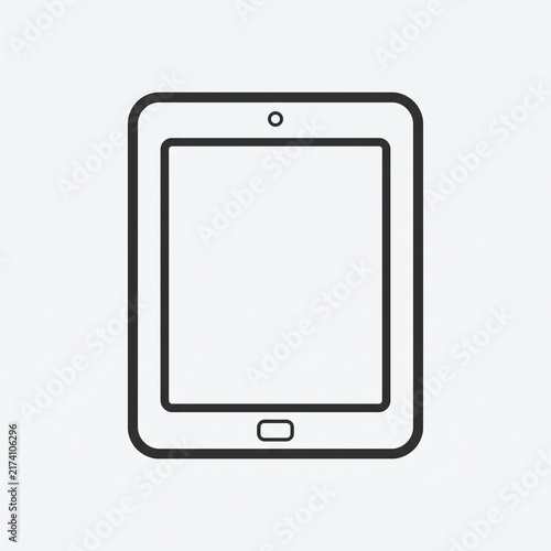 Minimalist tablet device outline icon