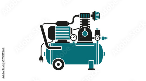 Industrial Air Compressor Machine Isolated