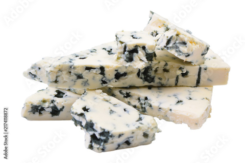 Fotografía Blue cheese isolated on white