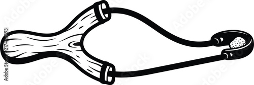 Wooden Slingshot with Pebble Vector Line Art Illustration

Classic Catapult Toy and Launcher Outline Design Asset

Retro Wooden Slingshot Monochrome Stock Vector Graphic