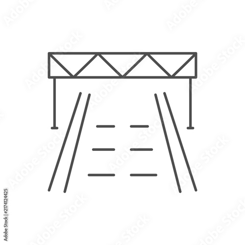 Racing start line outline icon