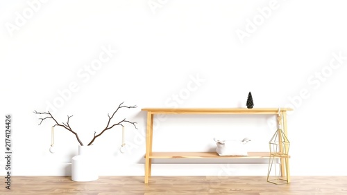 Simple Wooden Hall Table Entryway Decor A White Background