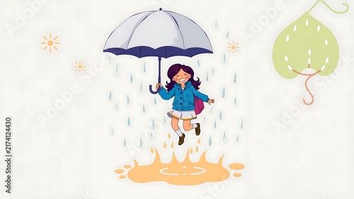 A Happy Girl A Rainy Day
