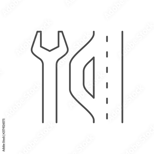 Racing service line outline icon
