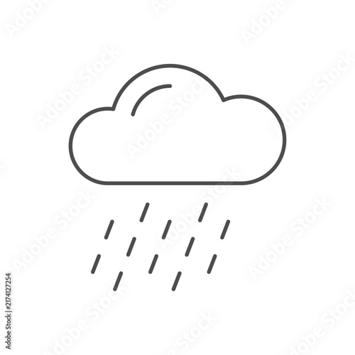 Rainy weather line outline icon