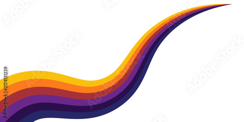 Abstract colorful 70s background vector. Vintage retro wallpaper with rainbow stripes and wavy lines. A 1970 color illustration suitable for posters, banners, decorative items and wall art.