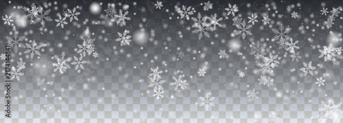 Canvas Print holiday snowflakes falling snow overlay winter background christmas snowfall fro