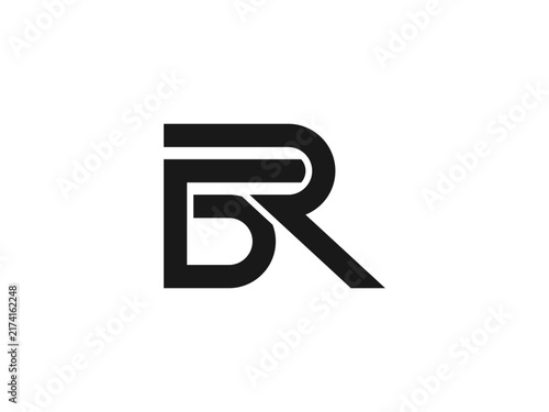 BR bold geometric monogram logo modern lettermark for business & brand identity