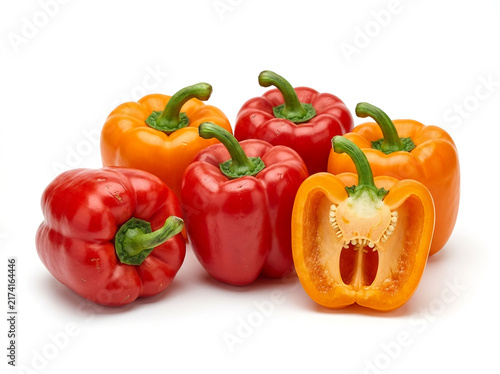 Fresh Colorful Bell Peppers Display