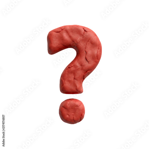 plasticine interrogation point - 3d playdough symbol - Suitable for modelling, stop-Motion Animation or sculpting related subjects