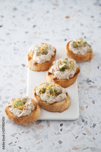 Homemade fish pate with capers
