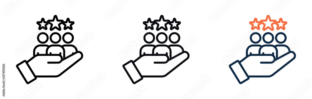 Fototapeta premium customers line icon multiple. Vector illustrations