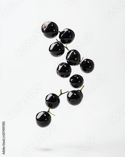 Floating Berries Against White Background