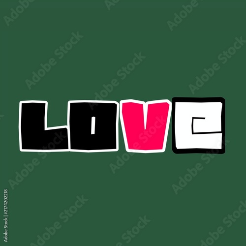 Love typography graffiti style text design vector illustration