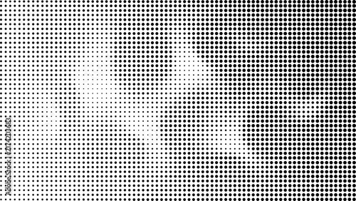 Abstract halftone dot matrix pattern with dispersed gradient fade, texture for streetwear t-shirt print, apparel merchandise, poster design