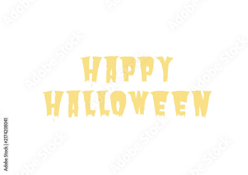 Canvastavla Happy Halloween text in a yellow dripping spooky font style