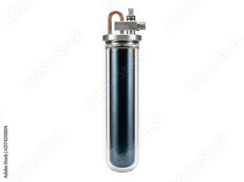 evacuated tube solar water heater collector component renewable energy isolated on transparent background