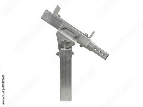 adjustable aluminum solar panel mounting bracket structure isolated on transparent background