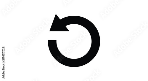 Foto Circular arrow symbol on a white background represents a repeating process