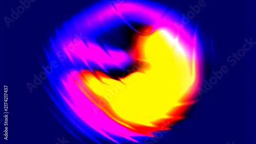 Abstract Glowing Orb, Vibrant Neon Energy