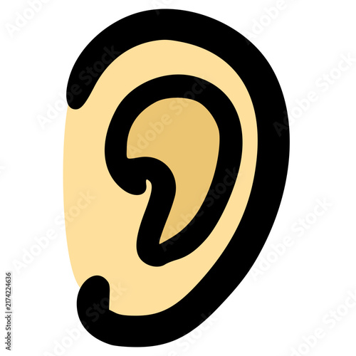 Photography doodle ear illustration hand drawn isolated vector