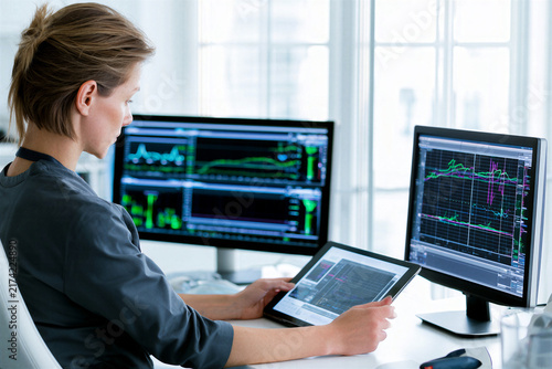 Healthcare professional reviewing AI remote patient monitoring data