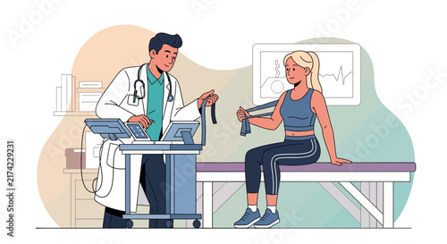 Medical Professional Examining Patient's Shoulder Injury Using Advanced Diagnostic Equipment