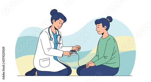Medical Professional Examining Patient's Vital Signs and Health Parameters with Pulse Oximeter