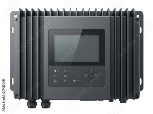 grid tie solar microinverter power converter electronic device isolated on transparent background