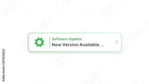 Software Update Notification with New Version Available, System Upgrade and Technology Alert Animation