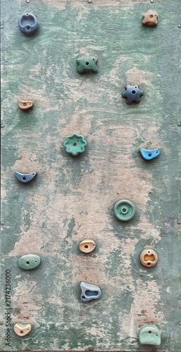 Photography Outdoor climbing wall with hooks
