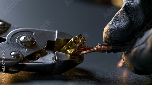 Precision crimping process of heavy-duty drone power harness connector using professional wire crimper tool