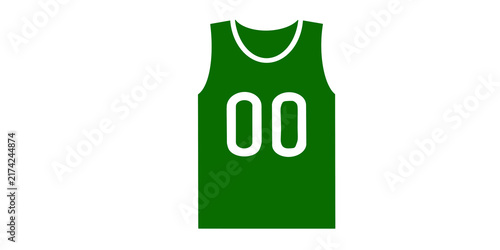 Fototapeta Green basketball jersey with number 00 for sports and recreation.