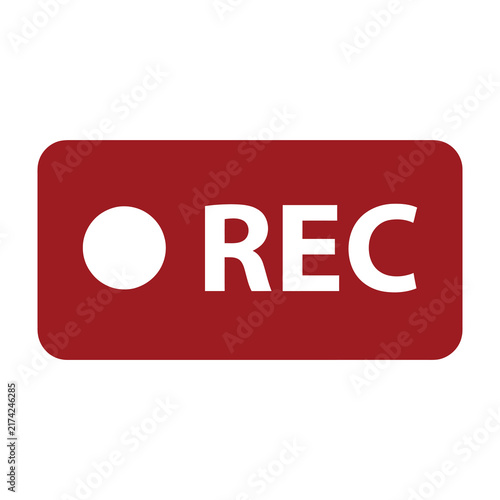 Red REC button icon recording symbol