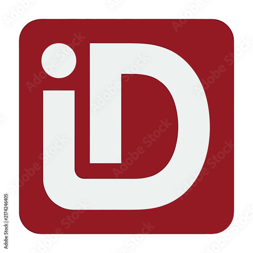 iD logo icon symbol white lettering red background